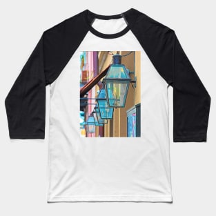 New Orleans Lanterns French Quarter - Colorful Baseball T-Shirt